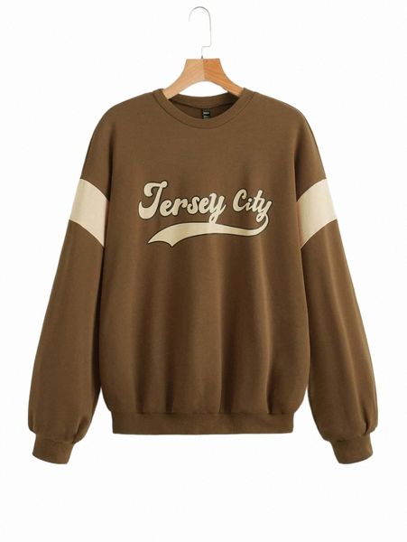 

women's hoodies & sweatshirts letter graphic drop shoulder sweatshirt g9zl#, Black