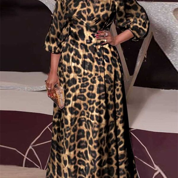 

casual dresses vonda summer party maxi dresses for women retro leopard printed oversize sundress lantern sleeve bohemian beach long robe 220, Black;gray