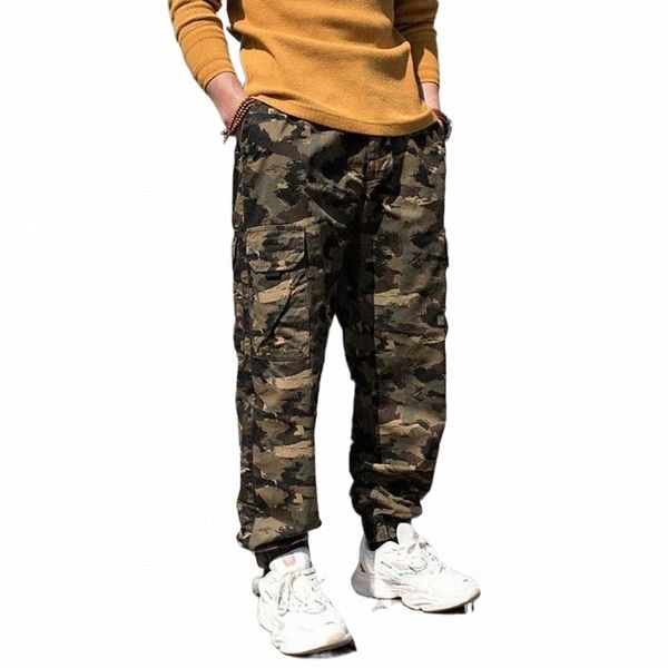 

men's pants men's pants fashion camouflage cargo men casual joggers military army style loose baggy trousers hiphop streetwear h8i, Black