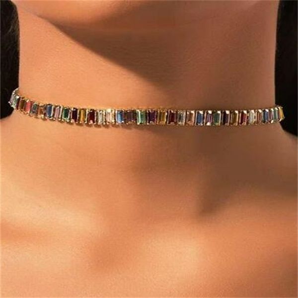 

shiny choker neck chain womens temperament elegant necklaces female weddings party jewelry gift gc1571, Silver