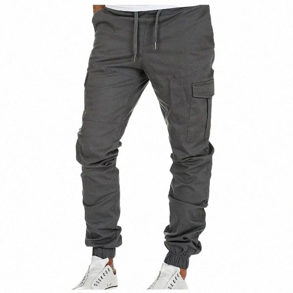 

men's pants men's pants men daily fitness bodybuilding pocket solid color length sports comfy casual in stock x7bk#, Black
