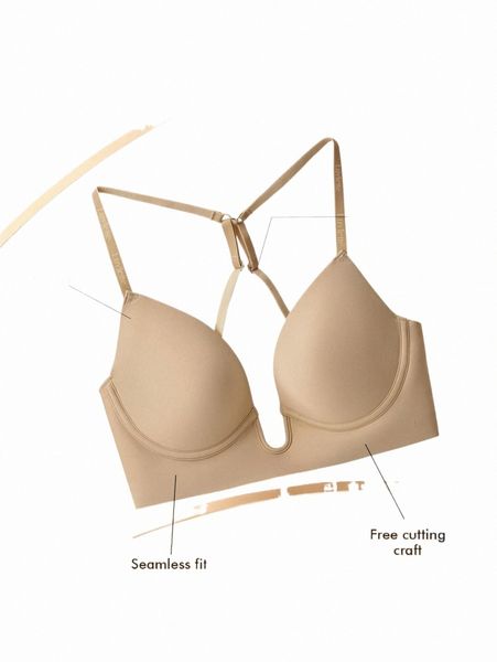 

women's sleepwear luvlette u-plunge backless seamless bra for night out dress m74m#, Black;red