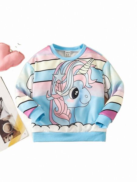 

others apparel toddler girls unicorn print sweatshirt z43w#, Black;white