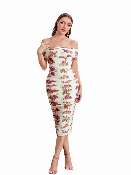 

casual dresses off shoulder floral print ruched dress h4oj#, Black;gray