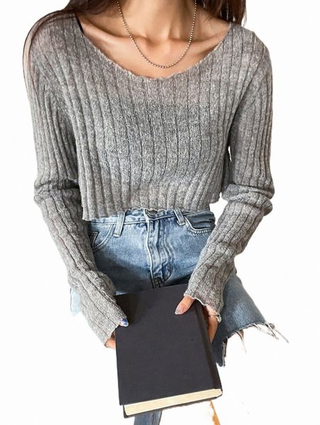 

women's sweaters dazy lettuce trim crop sweater r7hd#, White;black