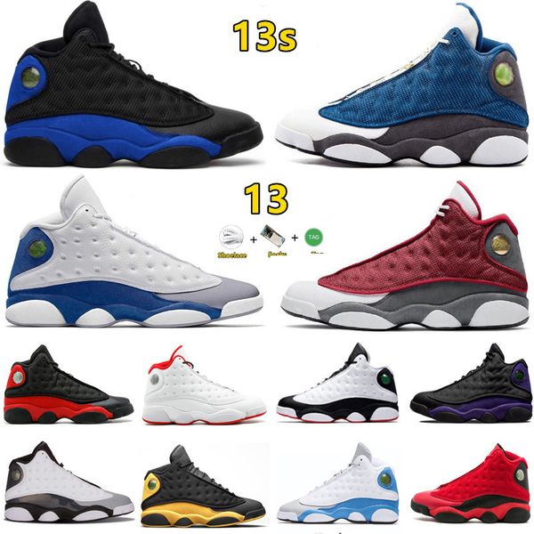 

13 13s mens basketball shoes french blue chicago bred cap and gown court purple del sol grey toe hyper royal obsidian men trainers sports sn