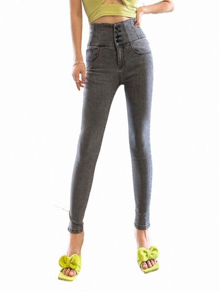 

women's jeans dazy high waist button fly skinny jeans a8yr#, Blue