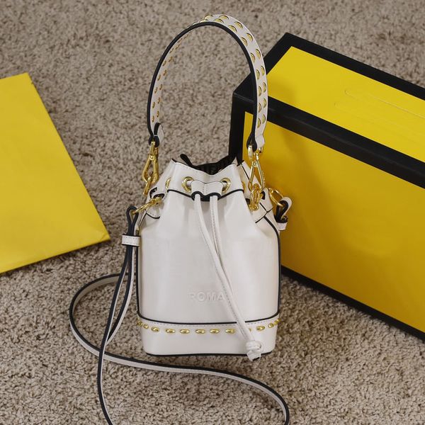 

leather bucket crossbody bag mon tresor handbags purse detachable strap handle fashion letters women drawstring shoulder bags solid color wa