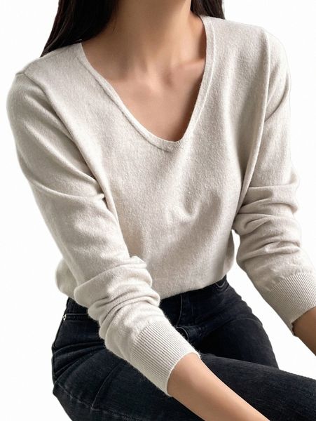 

women's sweaters dazy v neck solid sweater 2022 new h8lx#, White;black