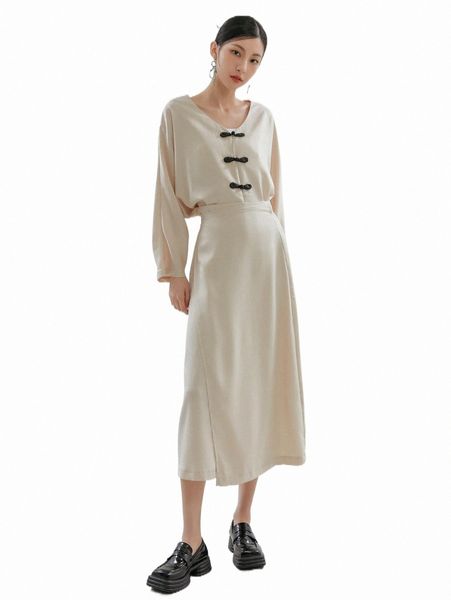 

two piece dress dazy solid button front blouse & skirt u9pl#, White
