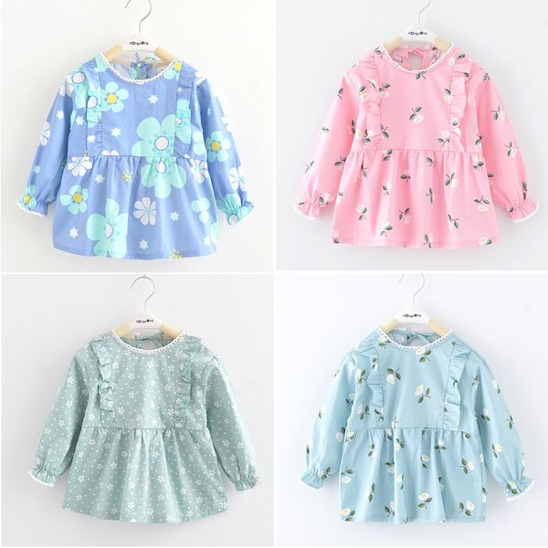 

bibs burp cloths cute cartoon dress baby waterproof infant eating children drawing long sleeve apron self feeding bib 220906