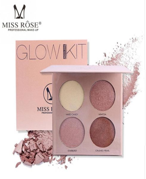 

new arrival miss rose 4 colors makeup highlighter palette contouring natura
