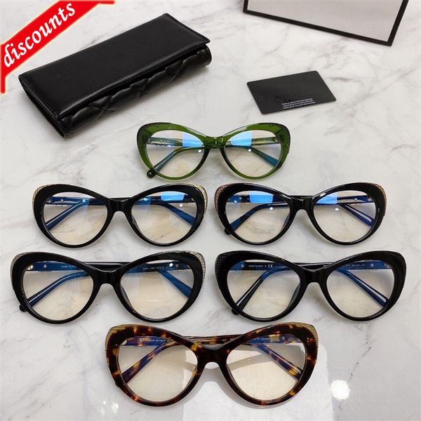 

designer sunglasses xiaoxiangjia ch3405 net red ins same cat's eye glass frame women's personality flat lens fashion, White;black