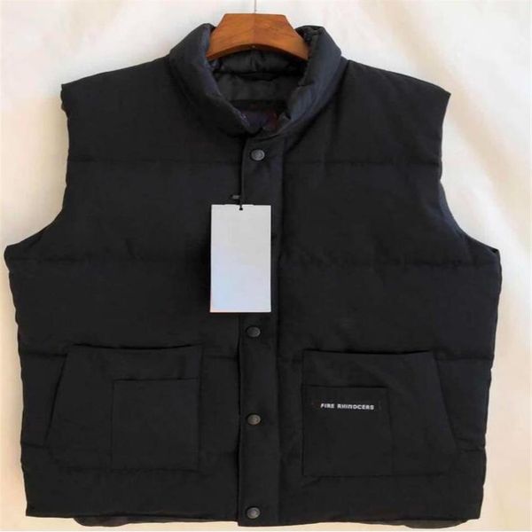 

20ss newmens style real feather down winter fashion vest bodywarmer advanced waterproof fabric fire frhinoceros2785, Black;white