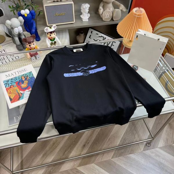 

designer version hoodie handmade gu 2022 autumn and winter new belt logo black men's and women's same style round neck sweater, Blue;black