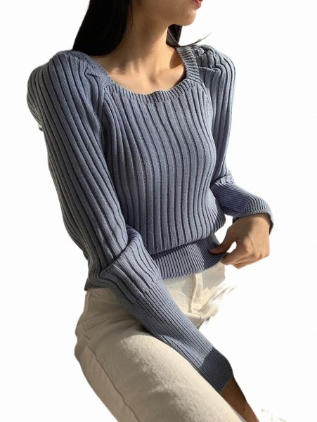 

women's sweaters dazy square neck raglan sleeve ribbed knit sweater v4vo#, White;black