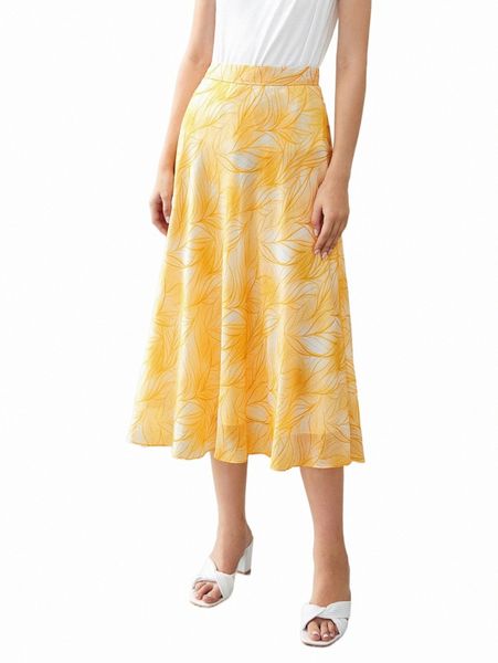 

skirts motf premium linen plants printed flowy skirt w7om#, Black