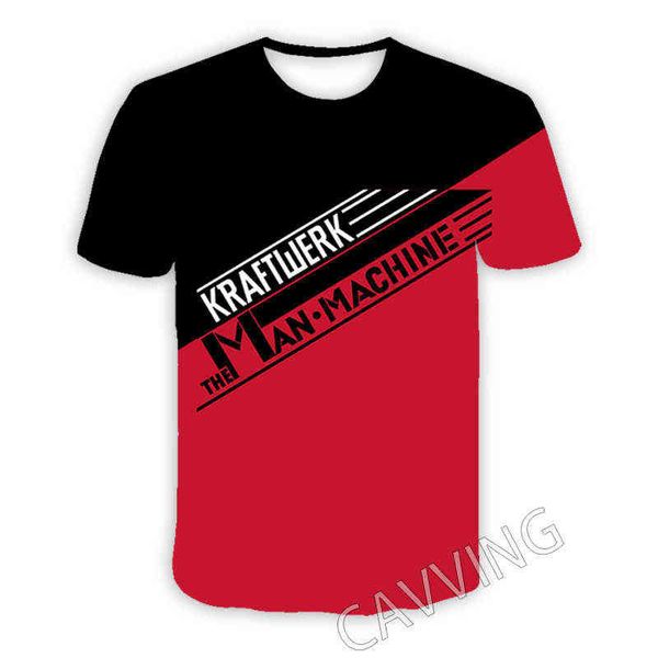 

fashion women/men's 3d print kraftwerk rock casual t-shirts hip hop tshirts harajuku styles clothing, White;black