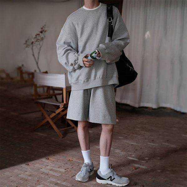 

mens tracksuits hip hop clothes men loose fit 2 piece set japan style streetwear men fashion clothing spring and autumn tracksuit men daily, Gray