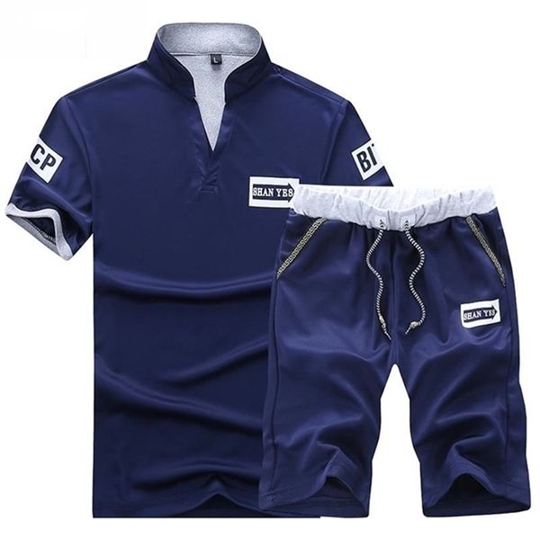 

men's tracksuits summer two piece set men short sleeve t shirt cropped shorts men's tracksuits design fashion t-shirt tracksuit se, Gray