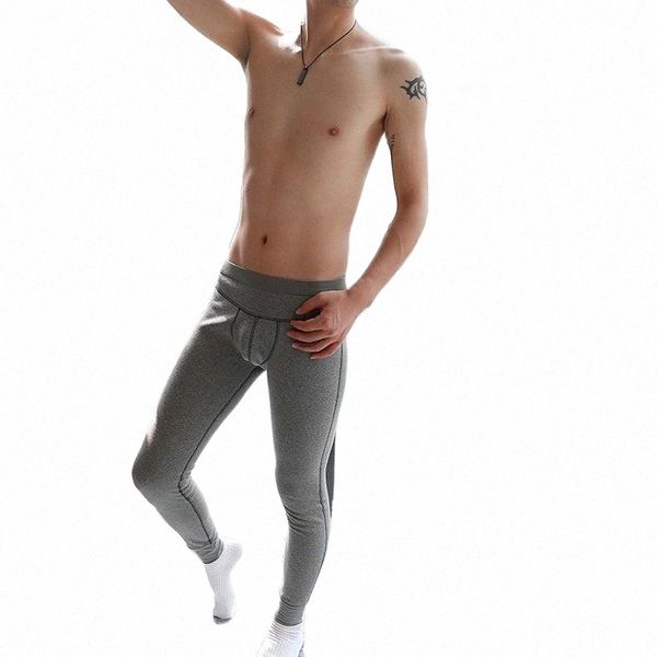 

men's pants men's plush and thickened leggings personality trend underwear young students' warm pants autumn winter line 04ia, Black