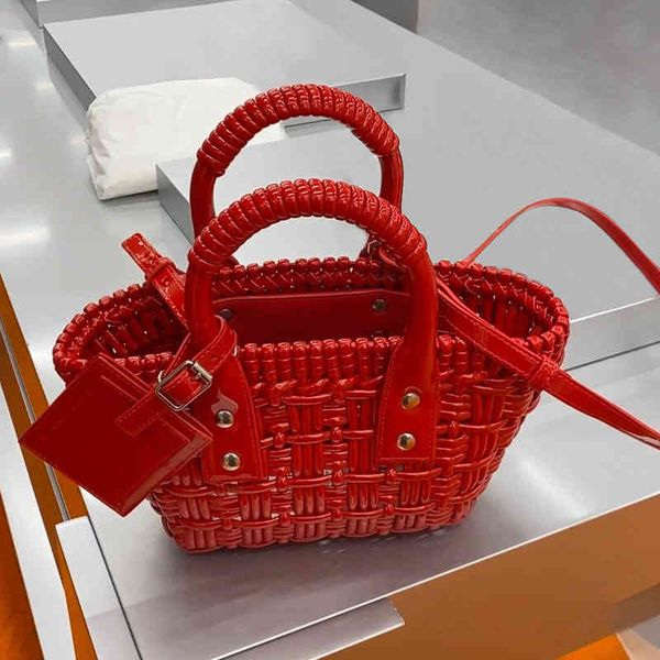 

b bags bistro basket woven faux patent-leather tote designer women luxury balencaigaity handbag shoulder diagonal handbags evening bag 3fkg