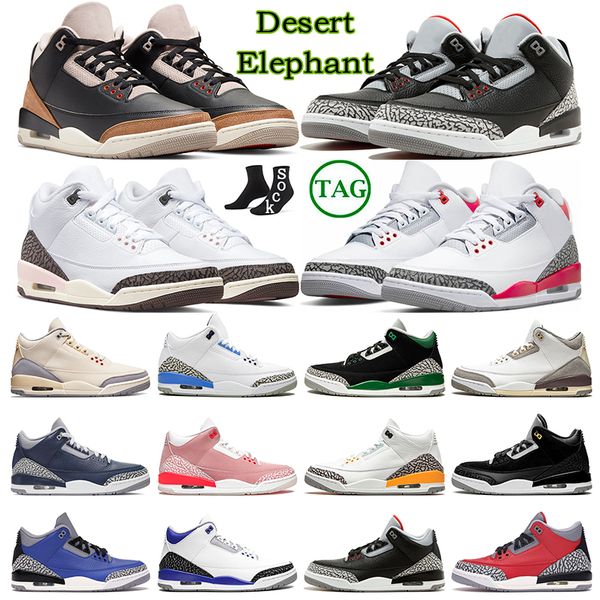 

basketball shoes 3 3s men sneakers fire red desert elephant neapolitan racer blue cool grey unc women trainers sports outdoor shoe