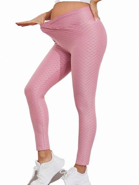 

plus size pants maternity solid textured overlap waist leggings f8ba#, Black