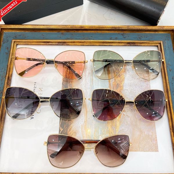

designer sunglasses 22 new ins fashion metal cat's eye star same face small bv6168, White;black