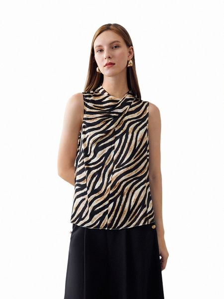 

women's blouses & shirts motf premium 100% silk zebra h7hl#, White