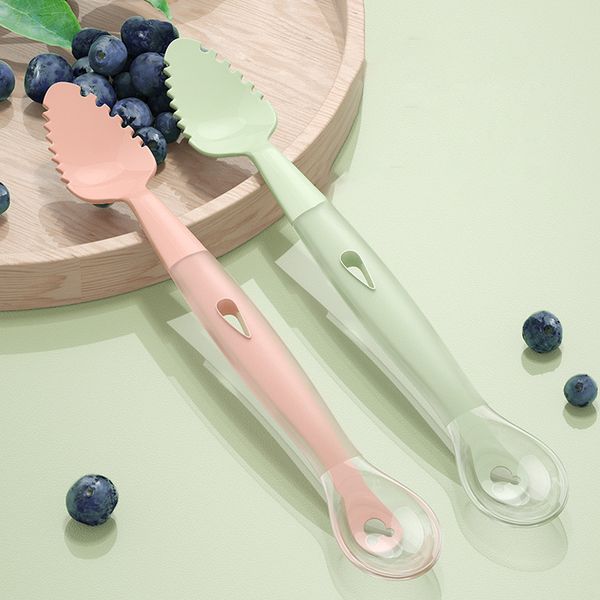 

cups dishes utensils double sided baby food feeding spoon scraping mud silicone soft infant tableware utensil with box children toddler cutl