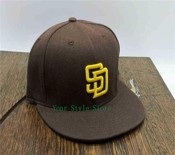 

new 2021 san diego fitted hats cool baseball caps letter sd hip hop f, Blue;gray