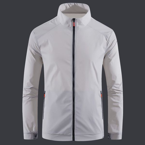 

men's jackets mens golf jacket wear shirt men casual sport stand collar long sleeve zipper coats thin and light summer clothingmen&#039, Black;brown