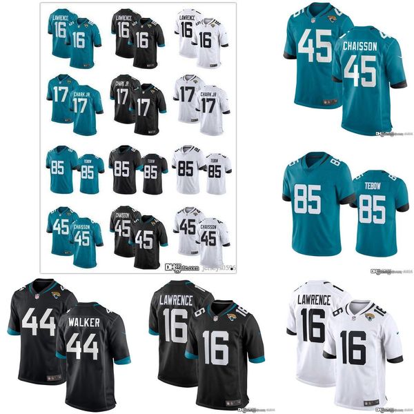 

football jerseys 44 travon walker jacksonville''jaguars''16 trevor lawrence, Black;red