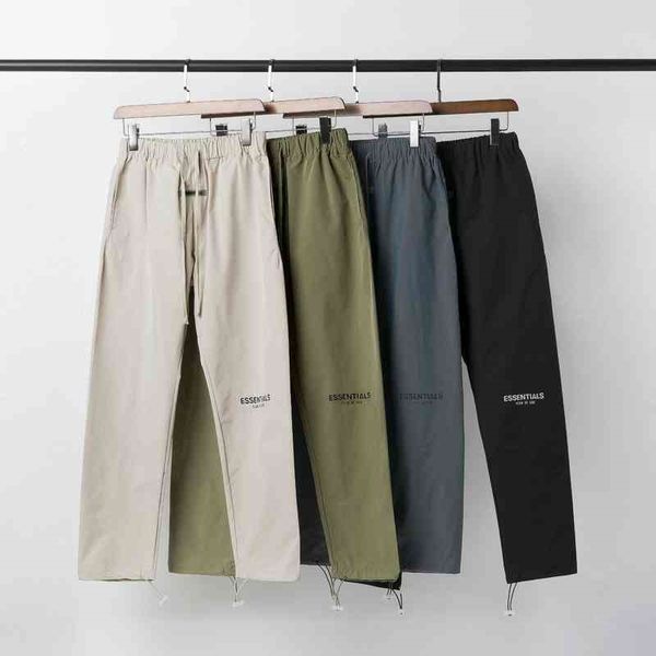 

hip hop designer casual pants brand far double line 3m reflective nylon, Black