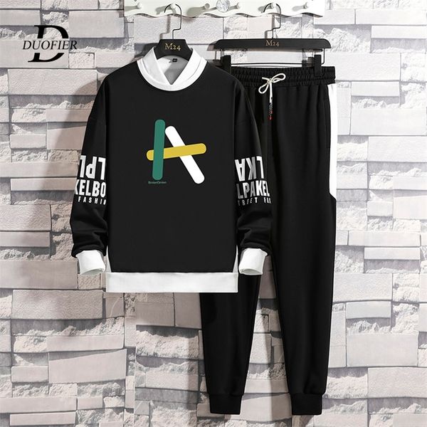 

mens tracksuits men spring autumn casual two piece set long sleeve sports suit men fashion tracksuit hip hop style outfit set 220906, Gray