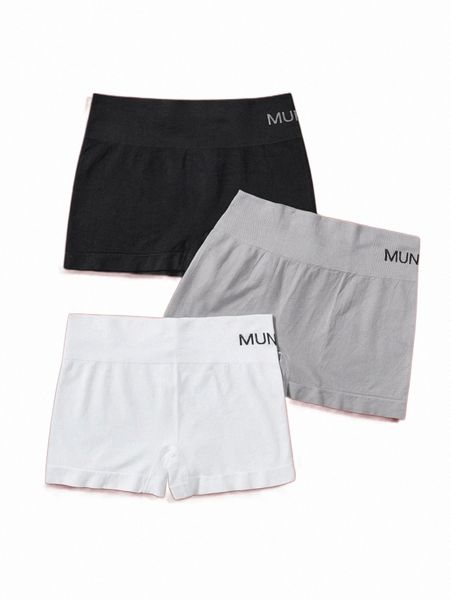 

women's sleepwear romwe 3pack simple solid panty set y6ud#, Black;red