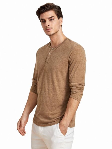 

men's t-shirts men button half placket tee 2022 new 73re#, White;black