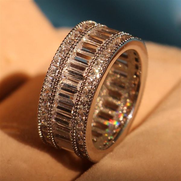 

jch princess cut white z diamonique simulated diamond 10kt white gold filled engagement wedding band ring size 6-9 k5740320j, Silver