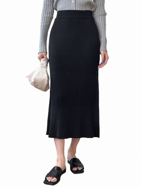 

women's sweaters dazy high waist ribbed knit skirt 29cn#, White;black