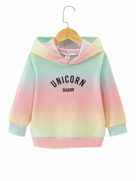 

others apparel toddler girls letter graphic ombre hoodie z4fp#, Black;white