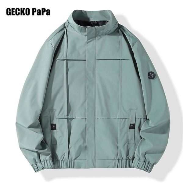 

men's jackets mens jacket spring autumn trendy thin coats hip hop streetwear men casual zipper stand collar sports windbreaker 220905, Black;brown