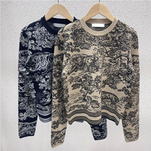 

2022 luxury brand women's sweaters 2 color women o-neck long sleeve knit sweater autumn winter sweet casual lady design knitwear, White;black