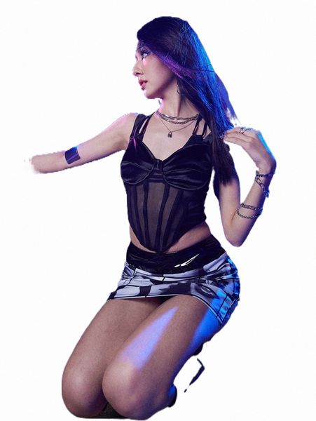 

women's tanks & camis romwe cyber luvr solid contrast mesh cami r8xv#, White