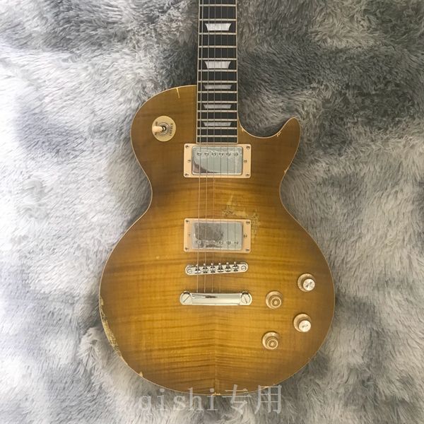 

aged/relic electric guitar nitro finish one piece body and neck frets binding