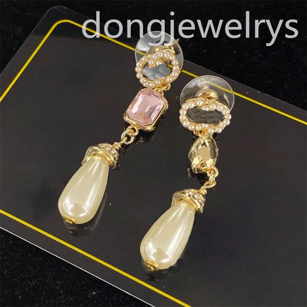 

charm exquisite earings letter pearl luxurious hoop earring designer earrings elegant prom queen exudes charming temperament dongjewelrys, Golden;silver