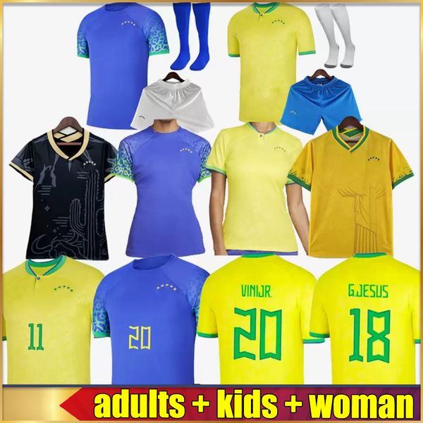 

2022 2023 coutinho vinicius brasil soccer jersey brazils woman national team home away camisa kids kit football shirt training silva player, Black;yellow