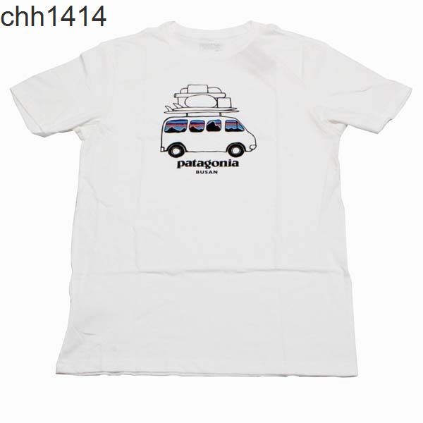 

patagonss tee 2022 car pattern men's and women's cotton t-shirt summer short sleeve versatile, White;black