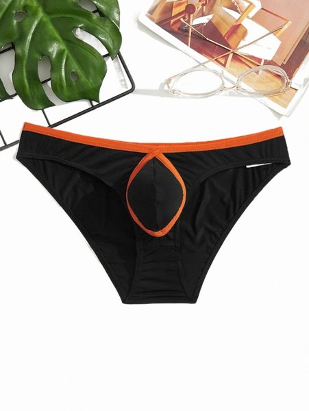 

men's sleepwear men contrast binding brief 2022 new n4io#, Black;brown