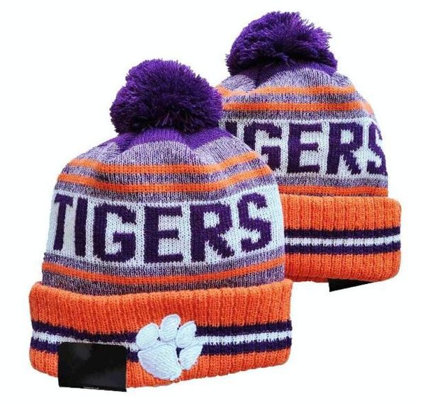 

new men039s purple orange ncaa knitted beanie cap wool warm sport striped s, Blue;gray